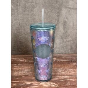 Starbucks 2022 Iridescent Holographic Mermaid Scales Venti Cold Cup Tumbler 24oz